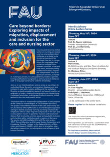 Towards entry "Online Lecture Series „Care beyond borders: Exploring impacts of migration, displacement and inclusion for the care and nursing sector“ in May and June 2024"