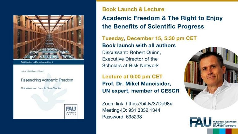 “Academic Freedom & The Right to Enjoy the Benefits of Scientific Progress” – Book Launch & Lecture