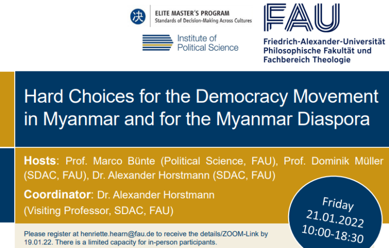 Symposium „Hard Choices for the Democracy Movement in Myanmar and for the Myanmar Diaspora“