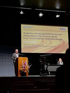 Towards entry "‘As gently as the ripe apple falls from the tree’ – Lecture on the American Revolution by Alexander Kruska at BAA conference 2022"