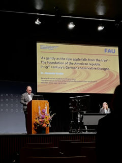 Towards entry "‘As gently as the ripe apple falls from the tree’ – Lecture on the American Revolution by Alexander Kruska at BAA Conference 2022"