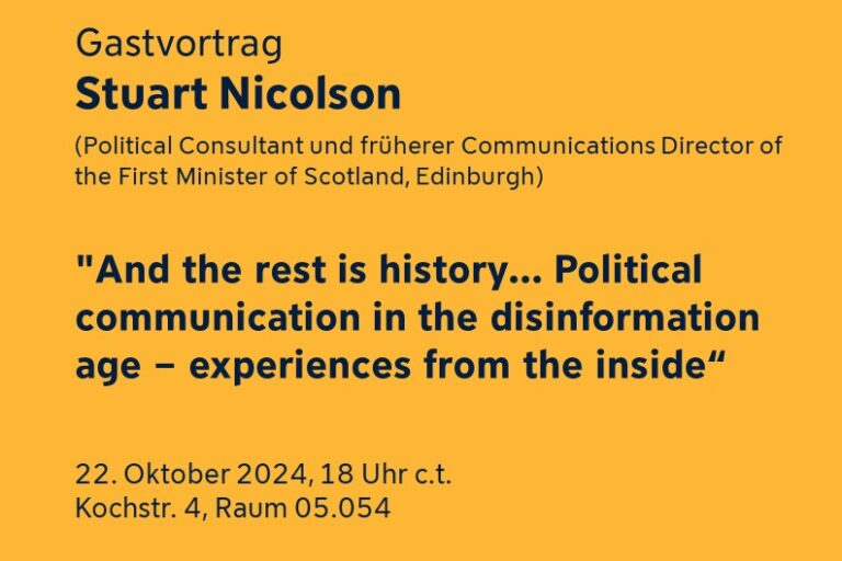Lecture by Former Spokesman of the Scottish Government (22.10.’24)