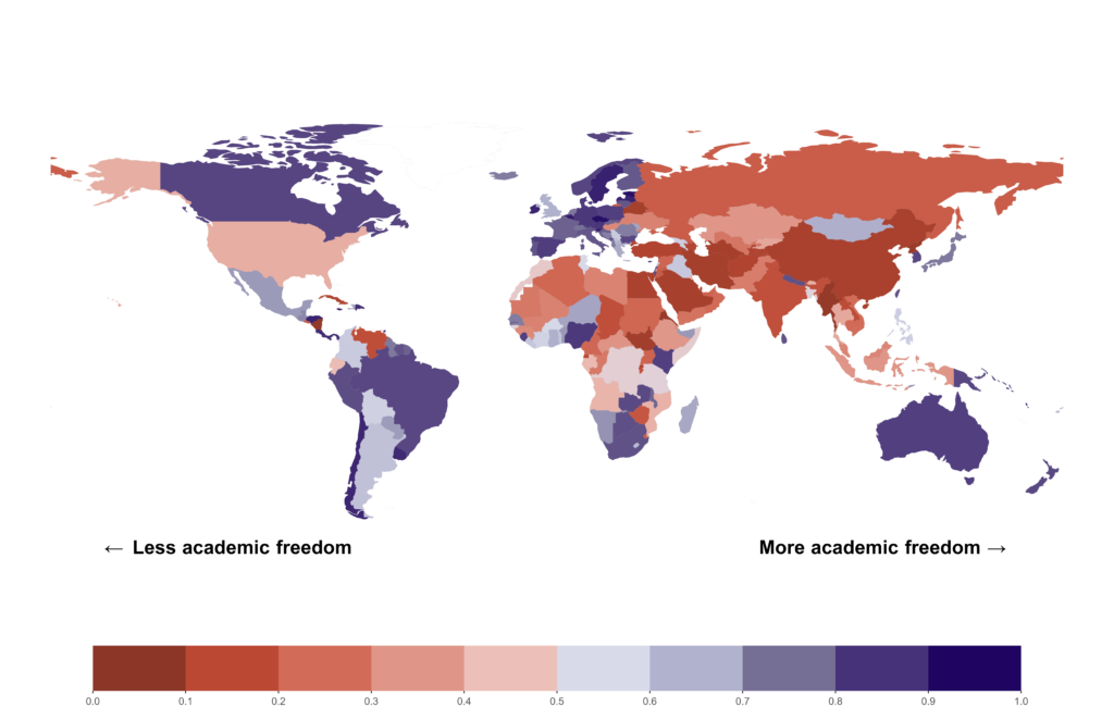 World Map of Academic Freedom Index 2025